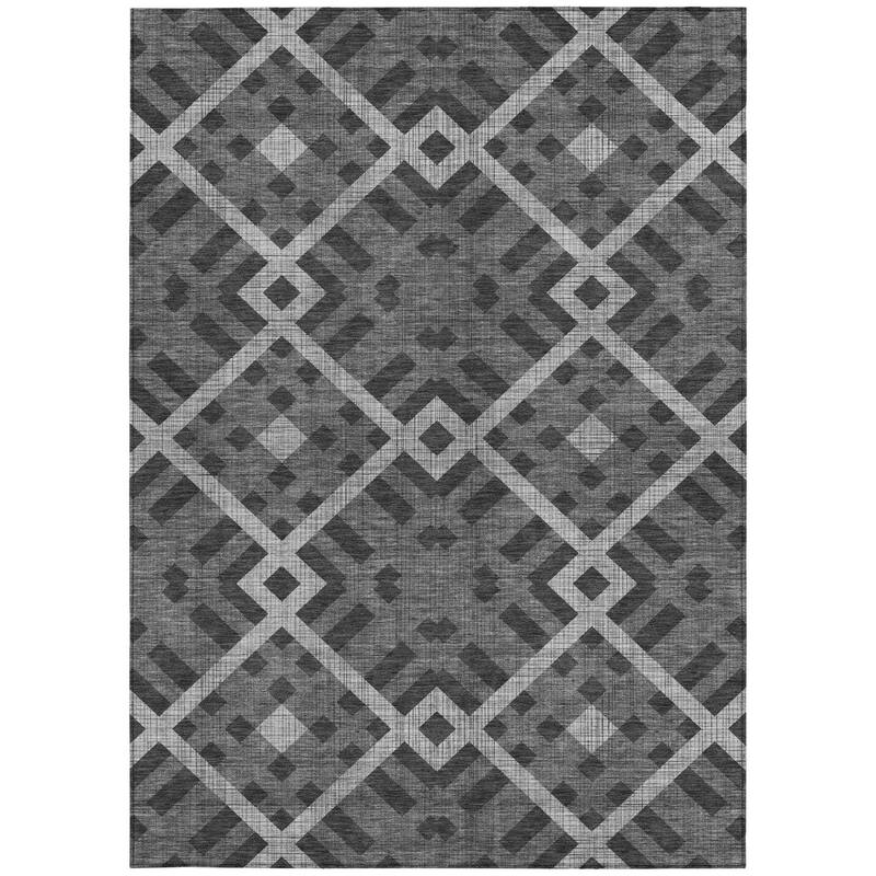 HomeRoots Geometric Transitional Rectangle Outdoor Rug