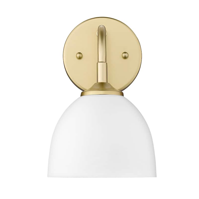 Golden Lighting Zoey 10" Tall Bathroom Sconce with White Shade