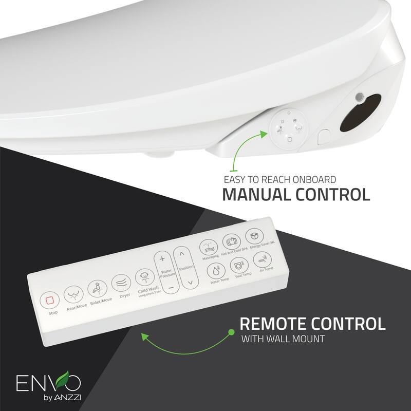 Ember Smart Electric Bidet Toilet Seat with Remote Pad and Heated Seat