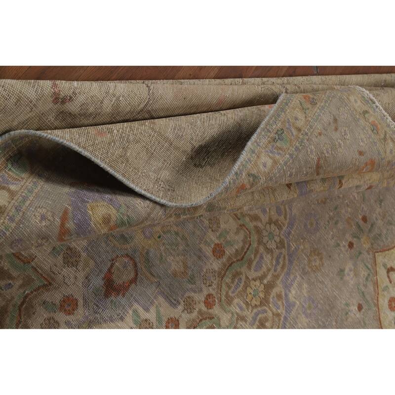 Tabriz Persian Vintage Area Rug Handmade Wool Carpet - 9'6" x 12'7"