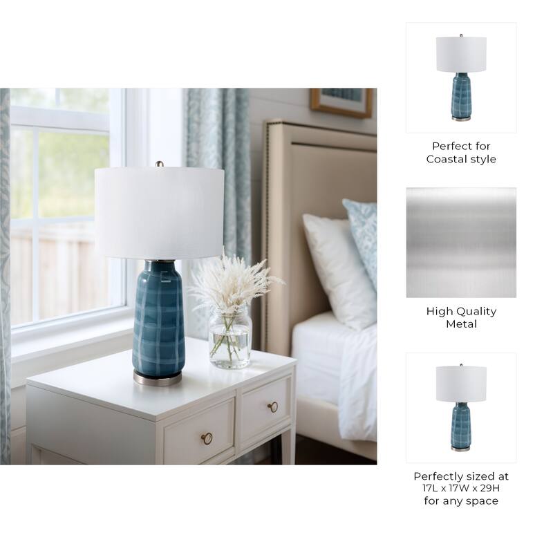 Decorative Pattern Glass Table Lamp - Desk Lighting for Small Areas - 29.0"