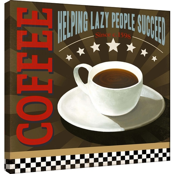 PTM Images 9-100011 PTM Canvas Collection 12" x 12" - "Lazy People" Giclee Coffee Art Print on Canvas