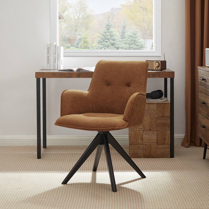 Art Leon Swivel Wood Accent Arm Chair
