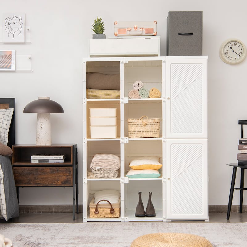 Costway Portable Closet Clothes Modern Foldable Armoire Wardrobe - See Details