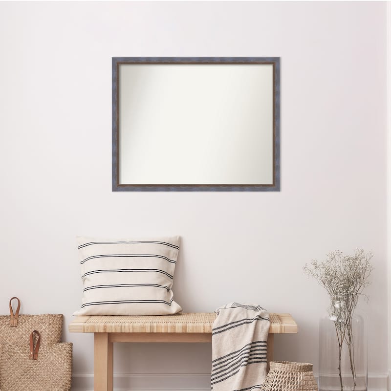 Two Tone Non-Beveled Wood Framed Wall Mirror