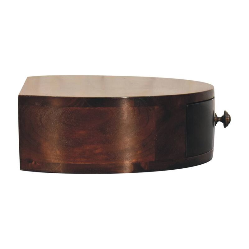 California Walnut Wall-Mounted Rounded Bedside