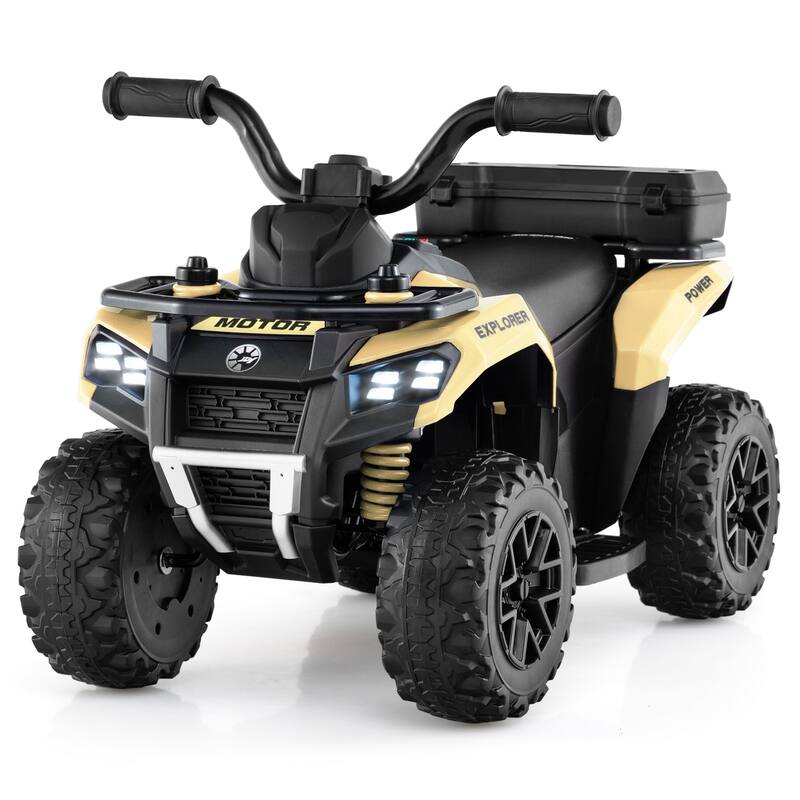 Costway 6V Toddler Ride On Electric Car ATV with Lights & Music & USB - See Details - Khaki