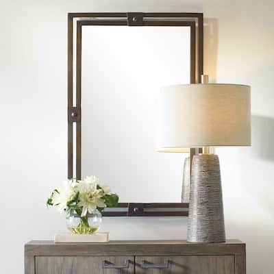 Carbon Loft Iron Dual Framed Gunmetal Mirror