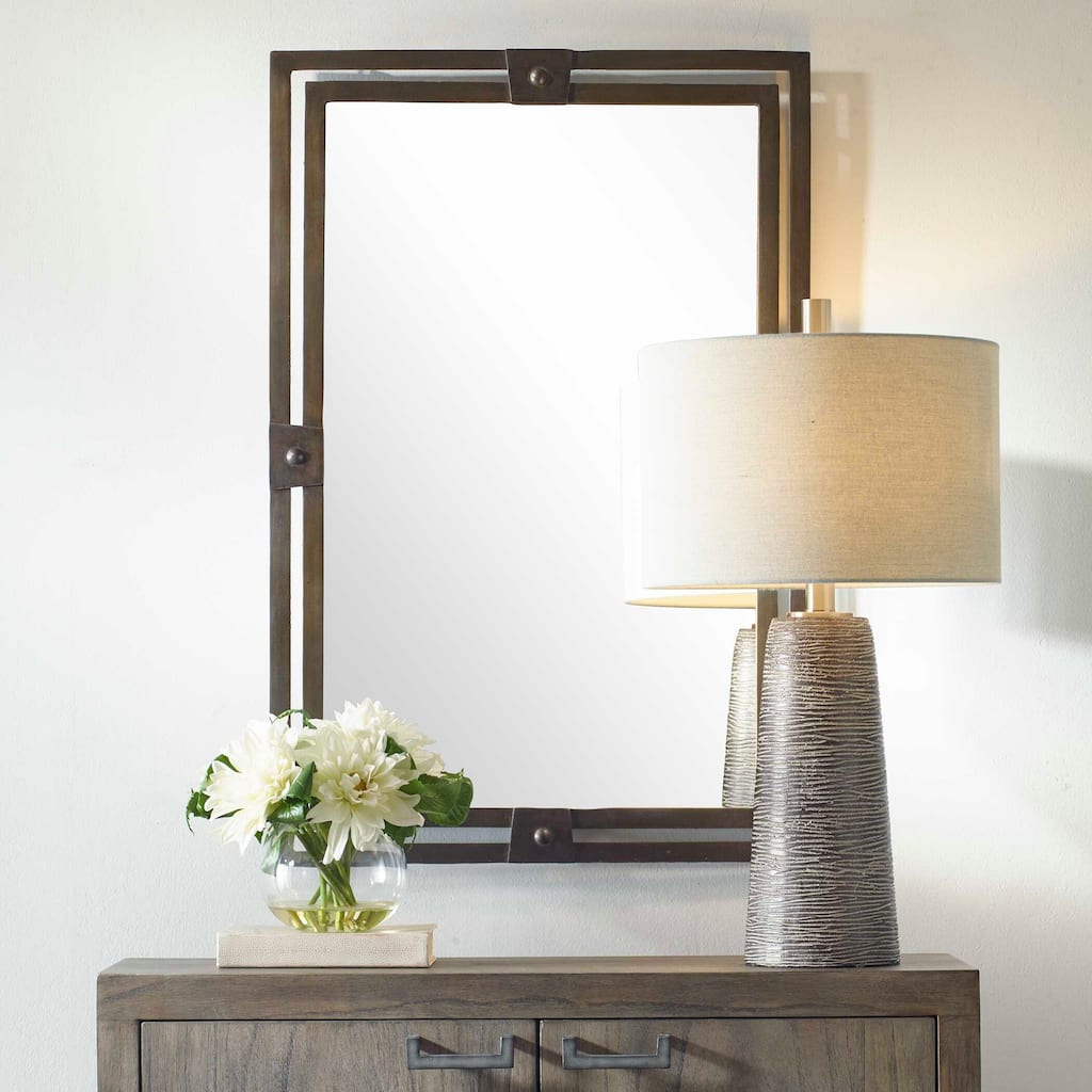 Carbon Loft Iron Dual Framed Gunmetal Mirror