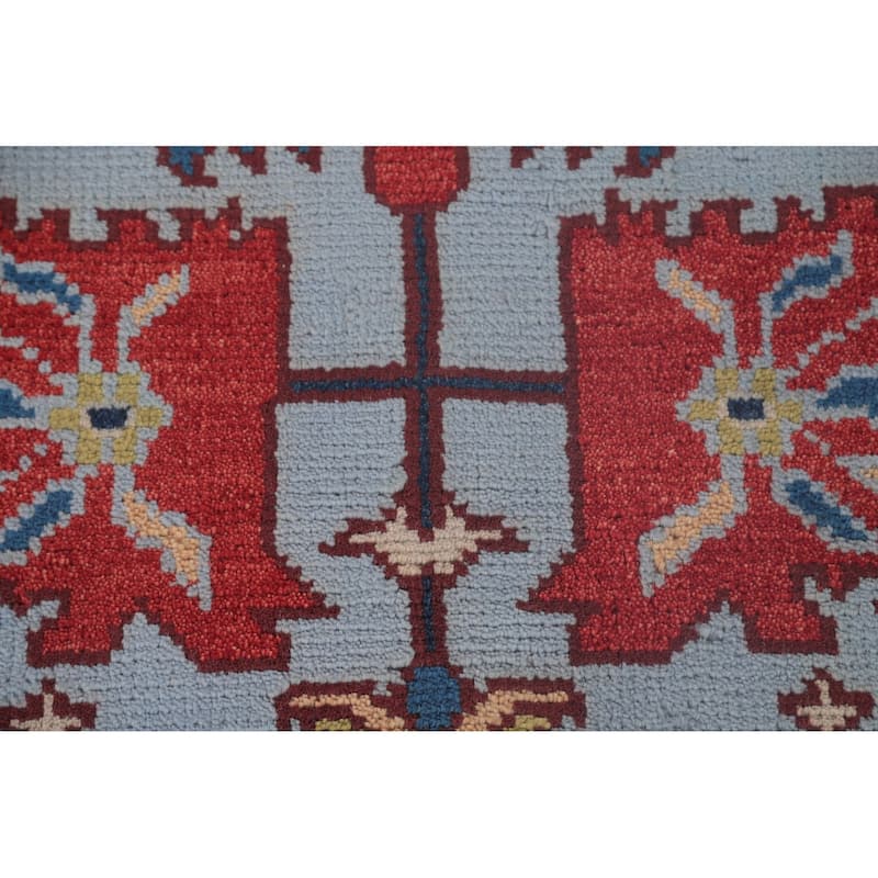 Light Blue Heriz-Serapi Oriental Area Rug Handmade Wool Carpet - 8'0"x 10'1"