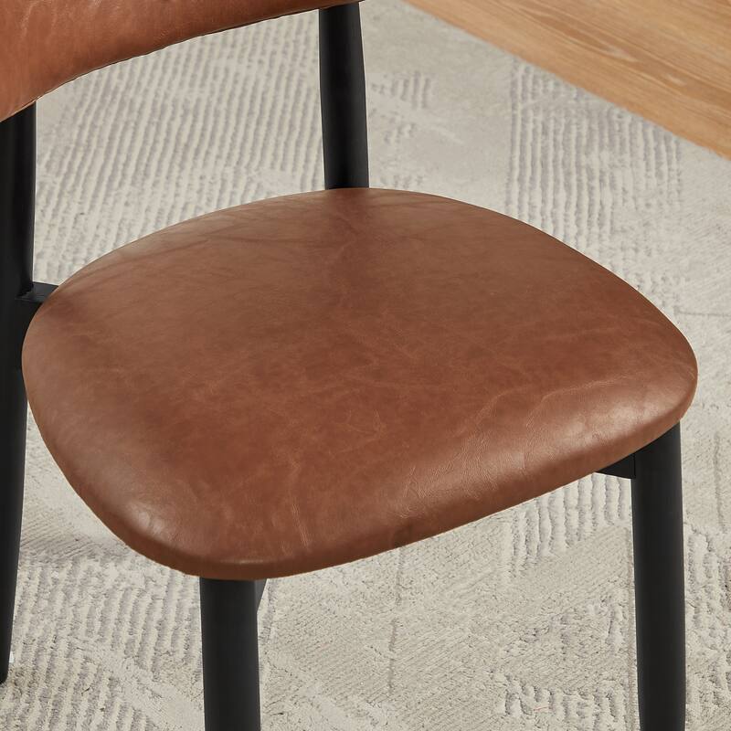 Art Leon Set of 2 Upholstered Accent Dining Chairs with Solid Wood Frame