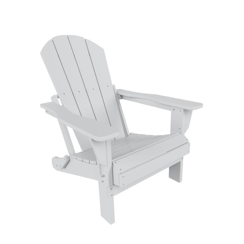 POLYTRENDS Laguna Folding Poly Eco-Friendly All Weather Outdoor Adirondack Chair - White