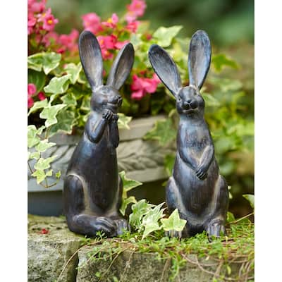 Rabbit Figurine (Set of 2) - 3.5 x 5.25 x 11.5