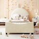 preview thumbnail 13 of 55, Casual Upholstered Daybed with Guardrail, Classic Headboard Footboard, Wood Slat Support Bed for Children Kids Platform Bed
