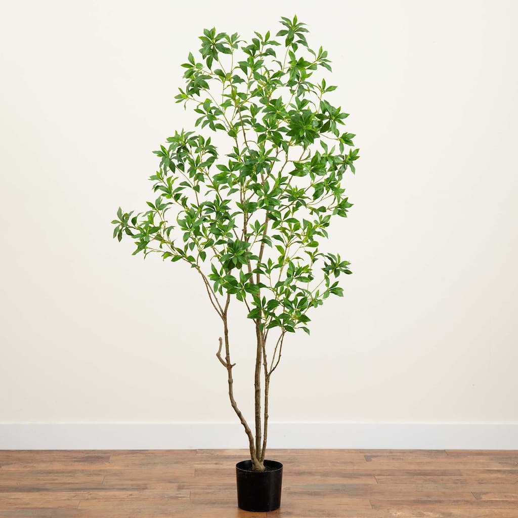 Minimalist Japanese Pieris Artificial Potted Tree - 7'