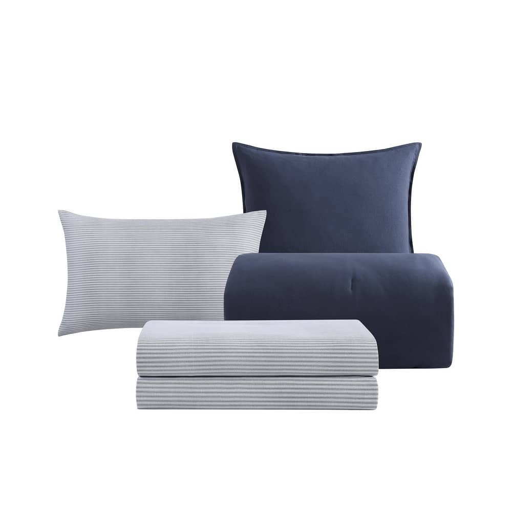 Tommy Hilfiger Solid Reversible Comforter Bonus Set