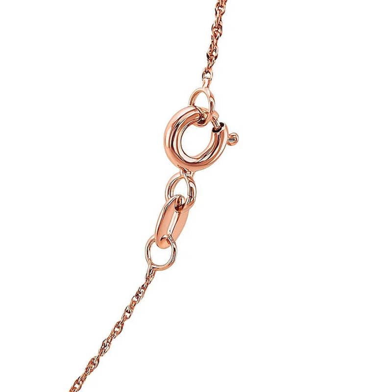 MayaMila 14k Solid Rose Gold Singapore Chain Necklace (1.00mm) Size 16"-24"