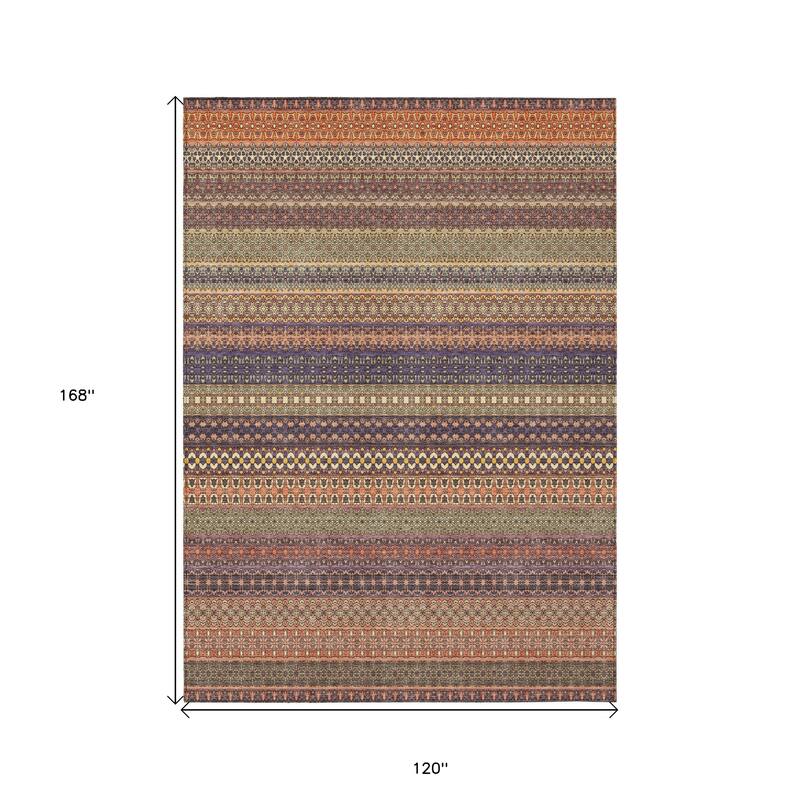 Elri Stripe Weather Resistant Blended Style Outdoor Rug