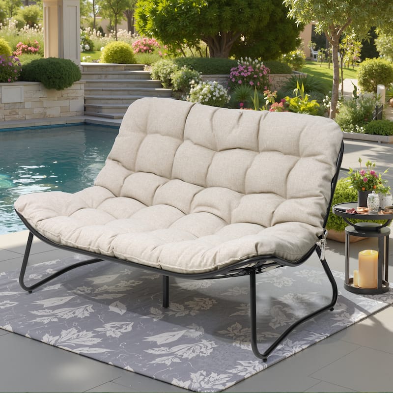 VredHom Double Papasan Loveseat Chair with Cushion Indoor Outdoor