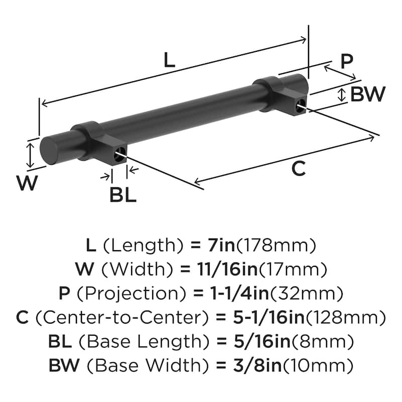 Miseno MCP8506 Skyway 5-1/16" Center to Center Bar Cabinet Pull