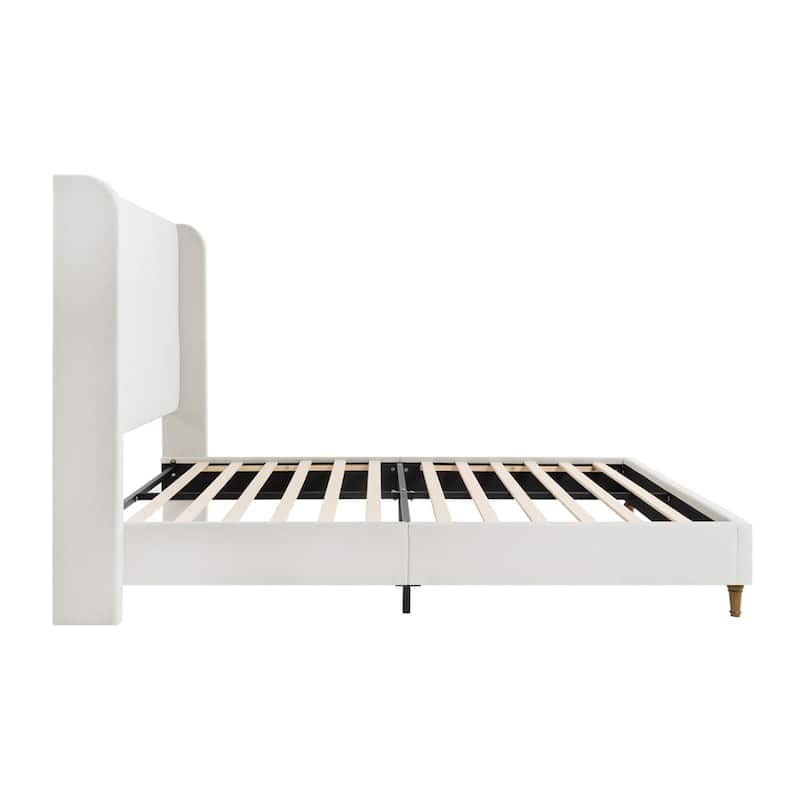 Tall Headboard Upholstered Bed Elegant Simplicity Bedroom Bed