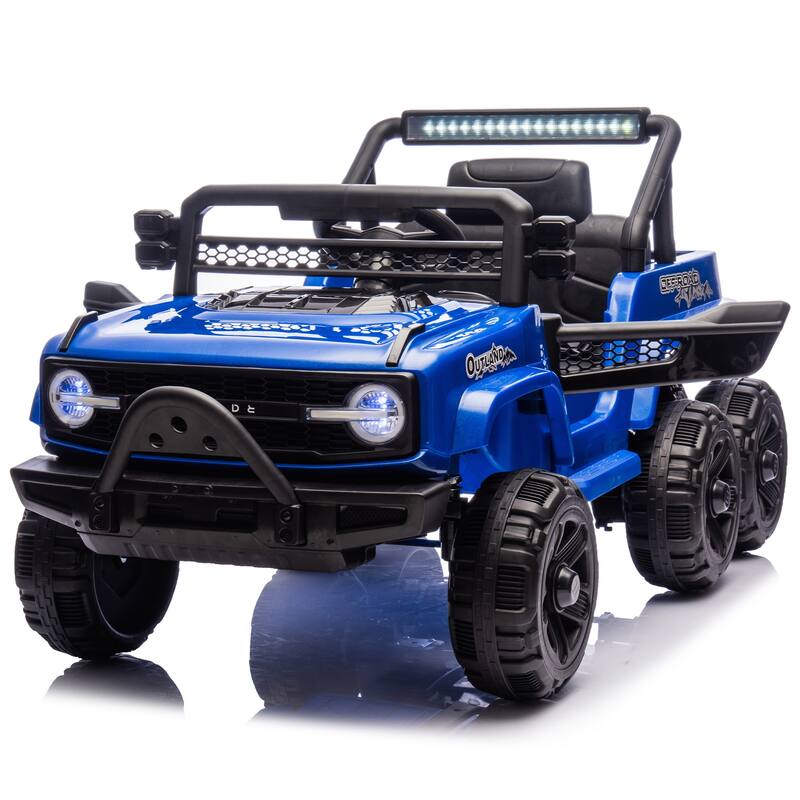 12V Kids Ride On 6-Wheel electric truck car W/Parents Control,Six-Wheel Suspension,Four motors,Power display,Searchlight