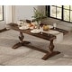 preview thumbnail 11 of 16, 74.8-inch Long Vintage Farmhouse Dining Table for 6-8 People,Sturdy Wooden Frame,Solid Wood Double Pedestal Legs