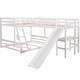preview thumbnail 7 of 7, White Twin over Full Bunk Bed with Twin Size Loft Bed with Desk and Slide, Full-Length Guardrail