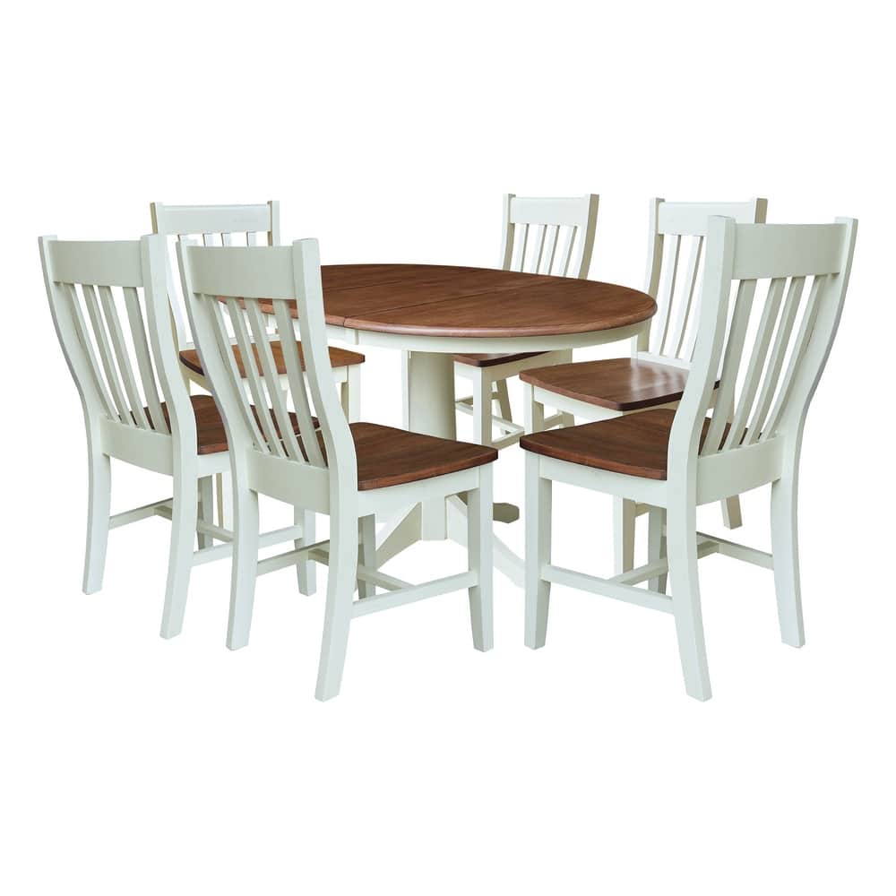 36" Round Extension Dining Table With Cafe Chairs