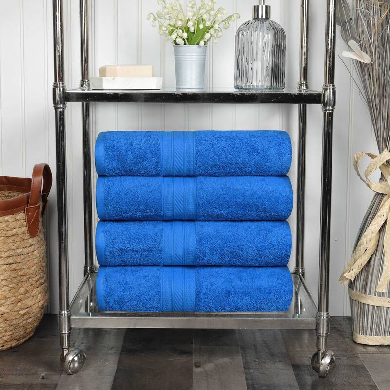 Superior Cotton Solid Highly-Absorbent Bath Towel - (Set of 4) - Allure