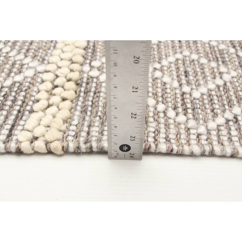 ECARPETGALLERY Braid weave Sienna Taupe Wool Rug - 6'0 x 9'1