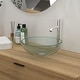 preview thumbnail 1 of 8, Clear 14 in. Round Tempered Glass Vessel Bathroom Sink with Faucet and Pop-up Drain - 14x14 inch