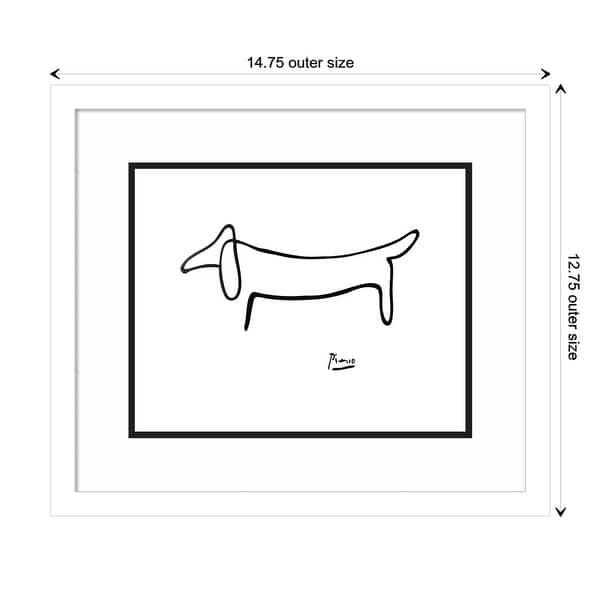 dimension image slide 11 of 12, Le Chien (The Dog) by Pablo Picasso Framed Wall Art Print