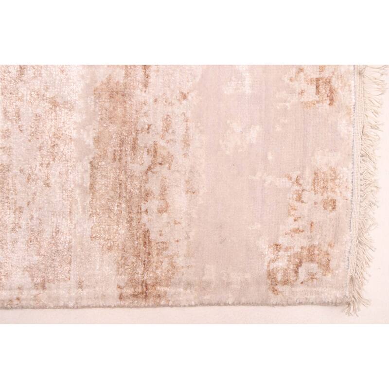 ECARPETGALLERY Hand-knotted Legacy Beige Silk, Wool Rug - 2'5 x 11'7
