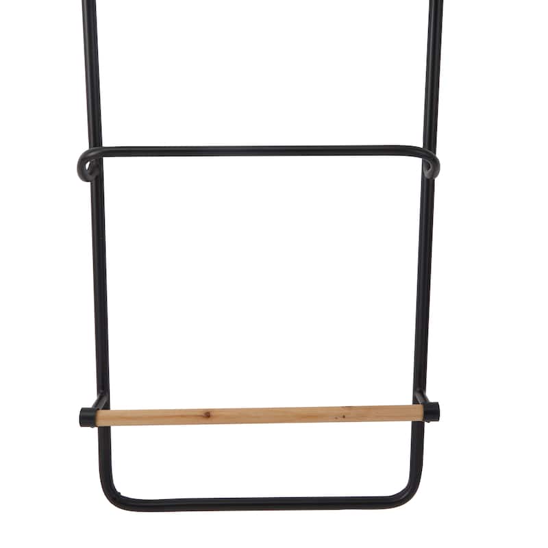 Metal Wall Mounted 6 Rack Ladder - Black or White - Roche River Decor