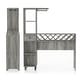 preview thumbnail 8 of 10, DH BASIC Transitional Vintage Grey Oak 6-Open Shelf Bar Table with Wine Storage by Denhour