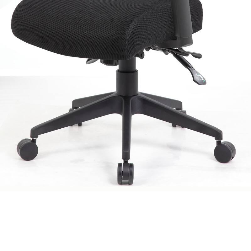 Oyo Rolling Task Chair with Seat Slider and Lift, Black Mesh Back