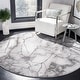 preview thumbnail 10 of 92, SAFAVIEH Craft Margaretha Modern Abstract Marble Pattern Rug 10' x 10' Round - Grey/Silver