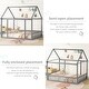 preview thumbnail 22 of 25, Full Size Floor Kids Bed with House Roof Frame and Guardrails, White