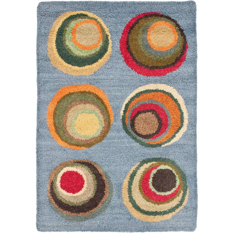 SAFAVIEH Handmade Soho Leia N.Z. Wool Rug - 2' x 3' - Blue/Multi