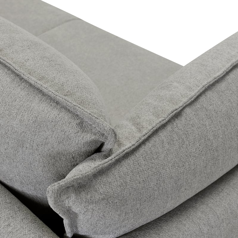 Juliett Blue or Grey 80" Upholstered 3 Seater Power Footrest Cloud Sofa Couch