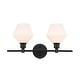 preview thumbnail 12 of 11, Elegant Lighting Gene 2 Light 19" Wide Bathroom Vanity Light with