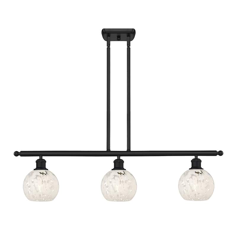 Innovations Lighting 516-3I-9-36-White Mouchette-Indoor Pendant White - Matte Black / White Mouchette