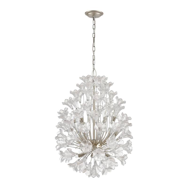 Celene 22-inch Wide 12-Light Chandelier in Aged Silver - 22in W - 22in W - Aged Silver