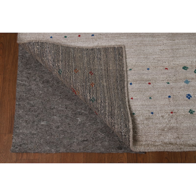 Hand Knotted Oriental 100% Wool Carpet Tribal Tribal Greys & Charcoal Gabbeh Area Rug - 9' 11'' X 8' 0''