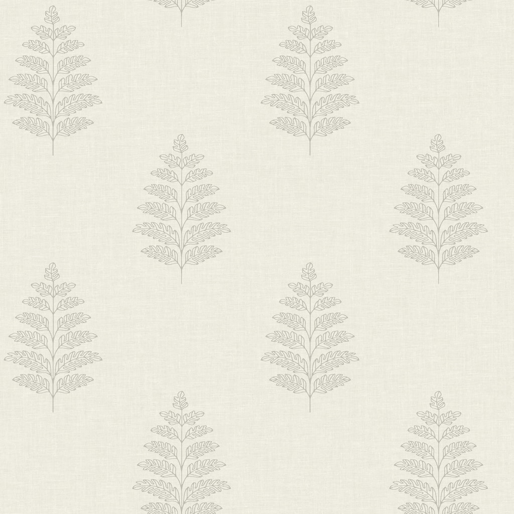 Chesapeake Frond Cream Leaf Wallpaper