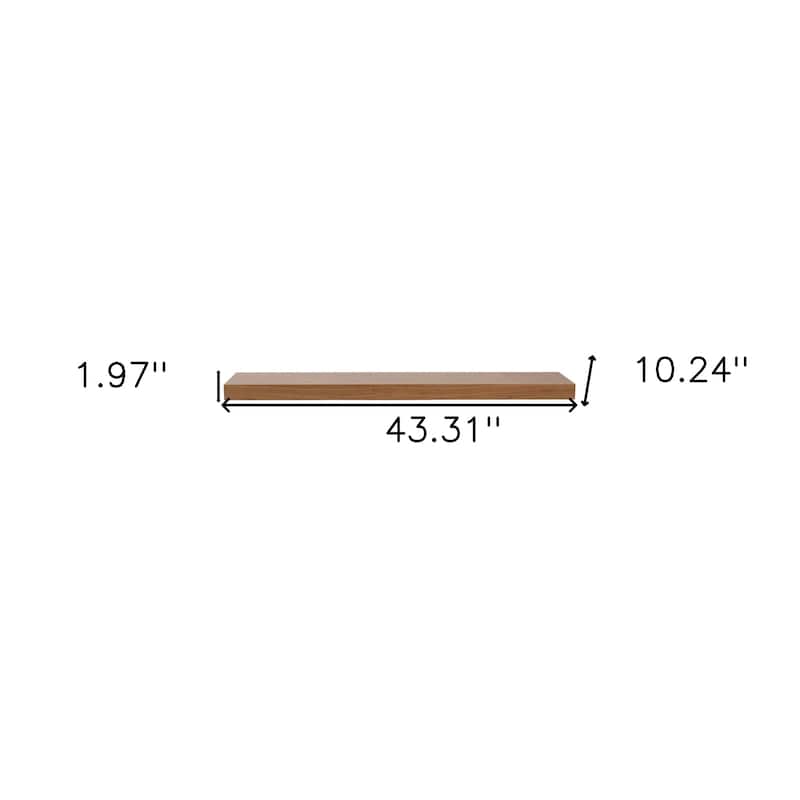 HomeRoots 43" Brown Wooden Wall Mounted Floating Shelf