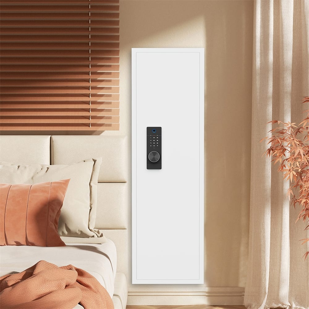 53"Fingerprint Touch Panel In-Wall Safe,Hidden Wall Gun Safe for Rifle