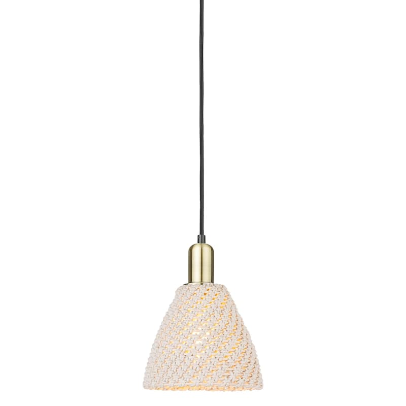 Innovations Lighting 716-1P-10-8 Natural Ballston Dome Pendant Natural - Black Antique Brass / Natural