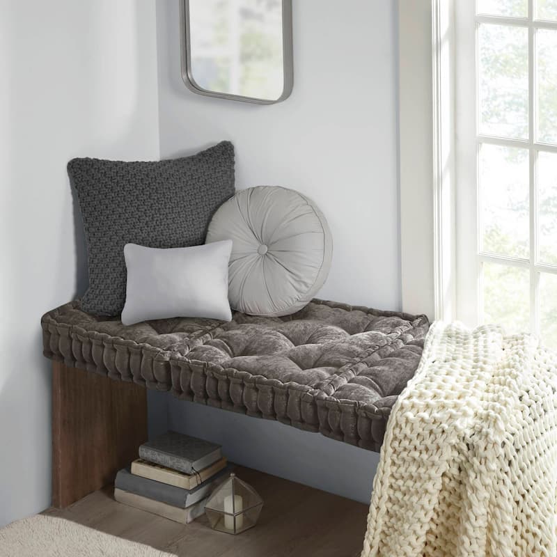 Intelligent Designs Charvi Poly Chenille Square Floor Pillow Cushion